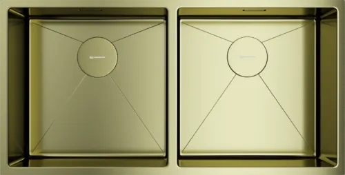 Детальное фото товара: Omoikiri Taki 86-2-U/IF LG, мойка, нержавеющая сталь/светлое золото
