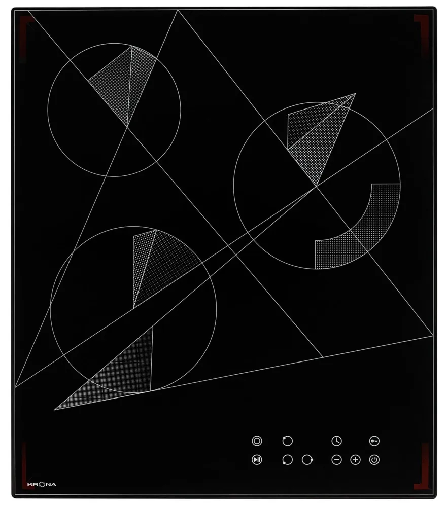 Фото товара: Krona FIDATO 45 BL стеклокерамическая поверхность