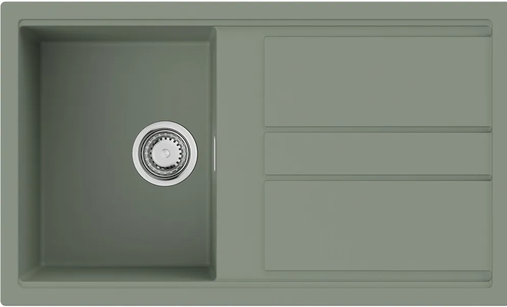 Детальное фото товара: Omoikiri Kitagawa 86-WG, мойка, керамика, ветреный зеленый