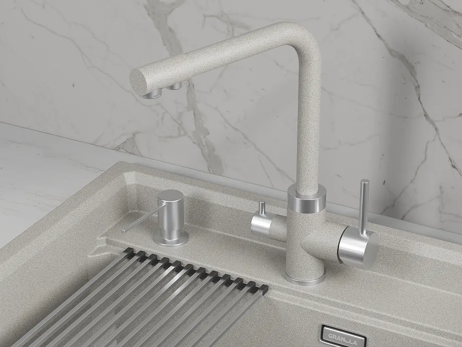 Детальное фото товара: GRANULA 5015 смеситель, нержавеющая сталь, базальт