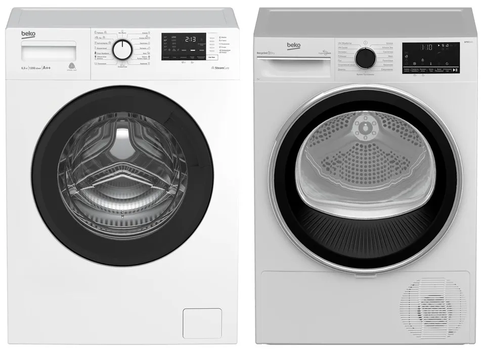 Фото товара: Beko стирка WSRE6H612ZAWI + сушка B3T47238