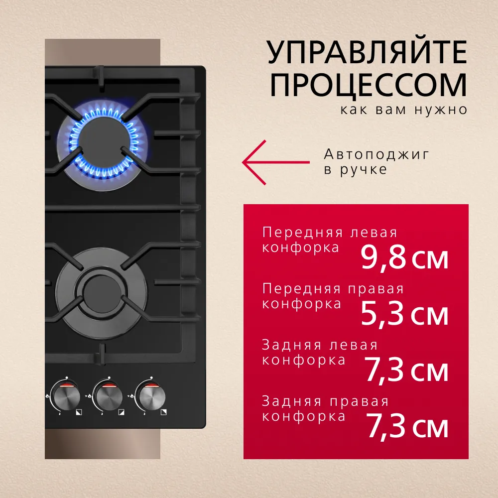 Детальное фото товара: Hansa BHKS610301 газовая поверхность