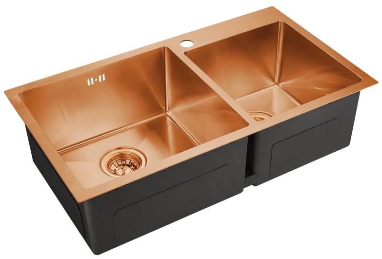 Детальное фото товара: Emar EMB-210 PVD Nano Coppery, мойка, нержавеющая сталь, медь