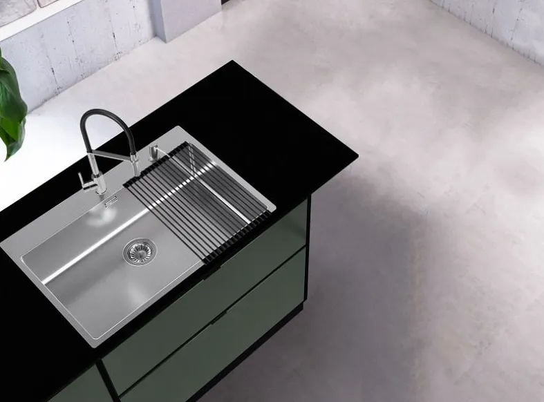 Детальное фото товара: ALVEUS NOX 130 BRS, мойка, нержавеющая сталь (в комплекте с интегрированным сифоном)