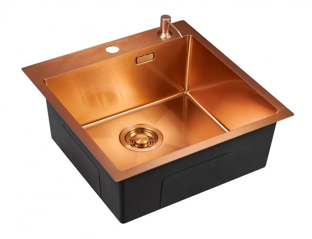 Детальное фото товара: Emar EMB-117A PVD Nano Coppery, мойка, нержавеющая сталь, медь