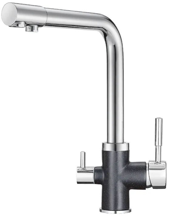 Фото товара: GRANULA 3015 смеситель, гранит, хром/шварц