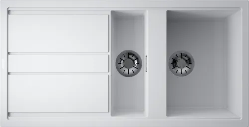 Фото товара: Omoikiri Kitagawa 100-2-WH, мойка, керамика, белый