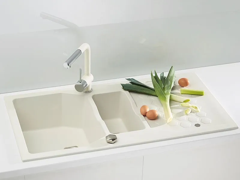 Детальное фото товара: ALVEUS SENSUAL 70 GRANITAL+ ARCTIC-G11M, мойка, гранит, белый (в комп.с сиф 1104729)