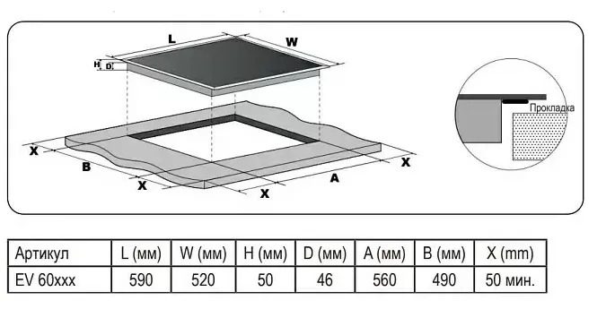 Детальное фото товара: Evelux EV 6040 стеклокерамическая поверхность