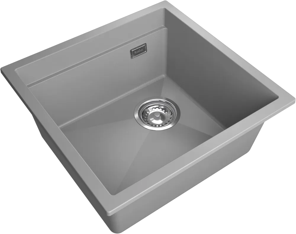 Детальное фото товара: Rivelato LINO LN-454-R grigio metallizz, мойка, гранит, серый металлик