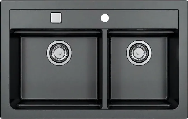 Детальное фото товара: ALVEUS GRANITAL ATROX 50 CARBON - G91, мойка, гранит, черный (в комплекте с сифоном 1132822)