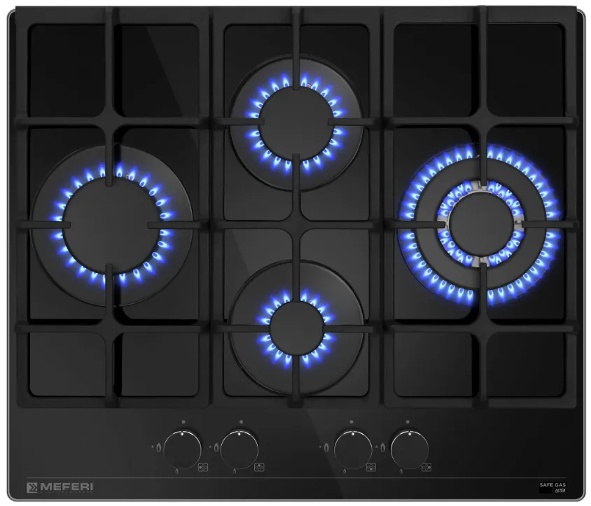 Фото товара: MEFERI MGH604BK GLASS ULTRA газовая поверхность