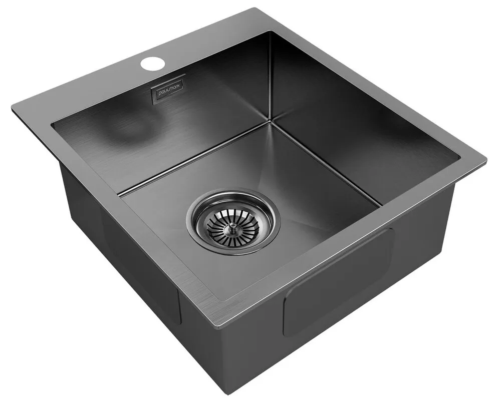 Детальное фото товара: Paulmark KRONER 45, мойка, нержавеющая сталь, вороненая сталь
