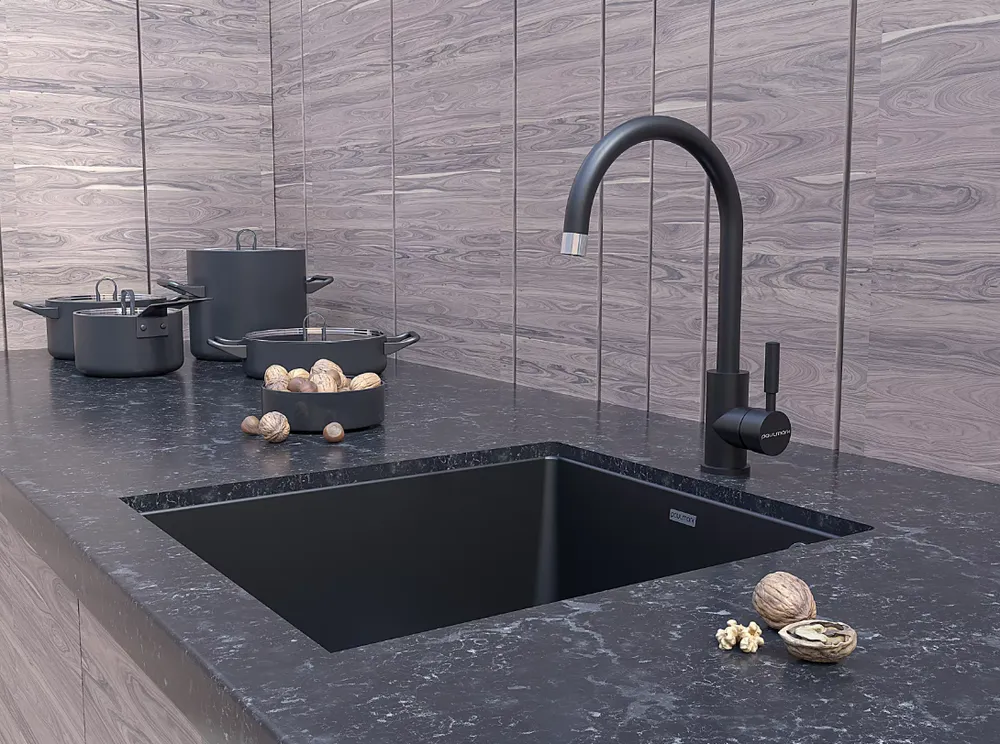 Детальное фото товара: Paulmark HOLSTEIN, смеситель, гранит, антрацит