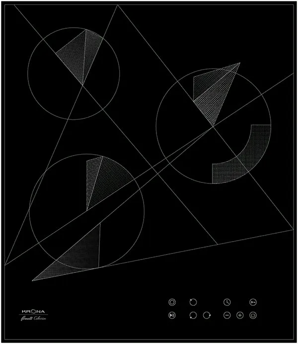 Детальное фото товара: Krona FIDATO 45 BL стеклокерамическая поверхность