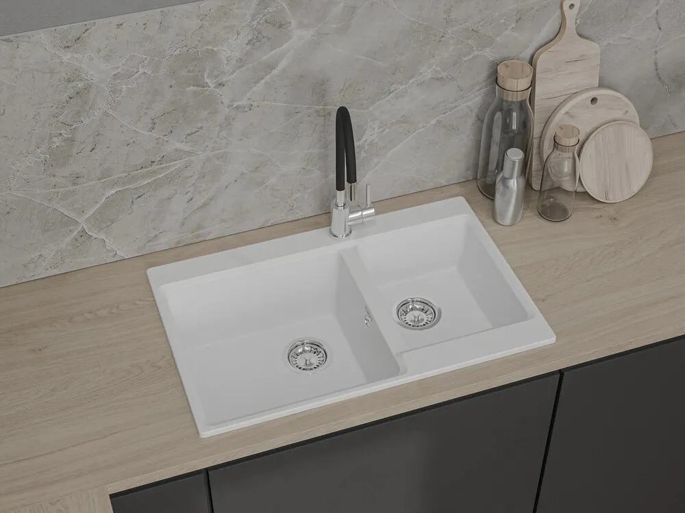 Детальное фото товара: GranFest LEVEL GF-LV-780K, мойка, мрамор, иней