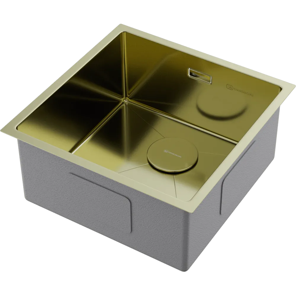 Детальное фото товара: Omoikiri Taki 44-U/IF-LG, мойка, нержавеющая сталь/светлое золото