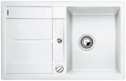 Фото товара: Blanco Metra 45S, мойка, гранит, белый, с клапаном-автоматом