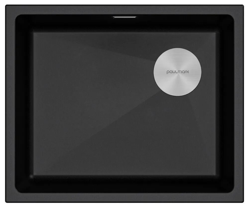 Фото товара: Paulmark LUMI 55UNI-SKEW, мойка, гранит, черный металлик
