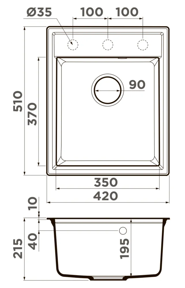 Детальное фото товара: Omoikiri Daisen 42-WH, мойка, гранит, белый