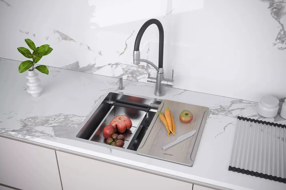 Детальное фото товара: Paulmark NEXT-MULTI SINK 58 UNI, мойка, нержавеющая сталь брашированная