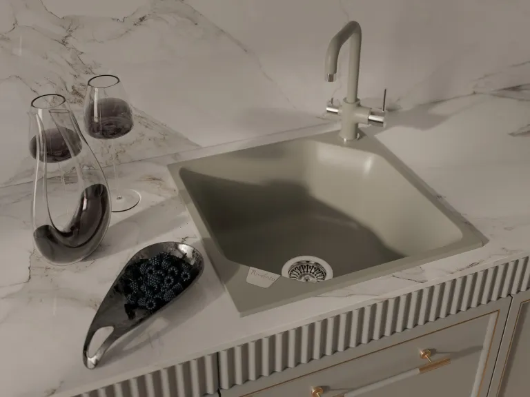 Детальное фото товара: Rivelato TOVEL 9025203 topazio/cromo, смеситель, гранит, топаз/хром