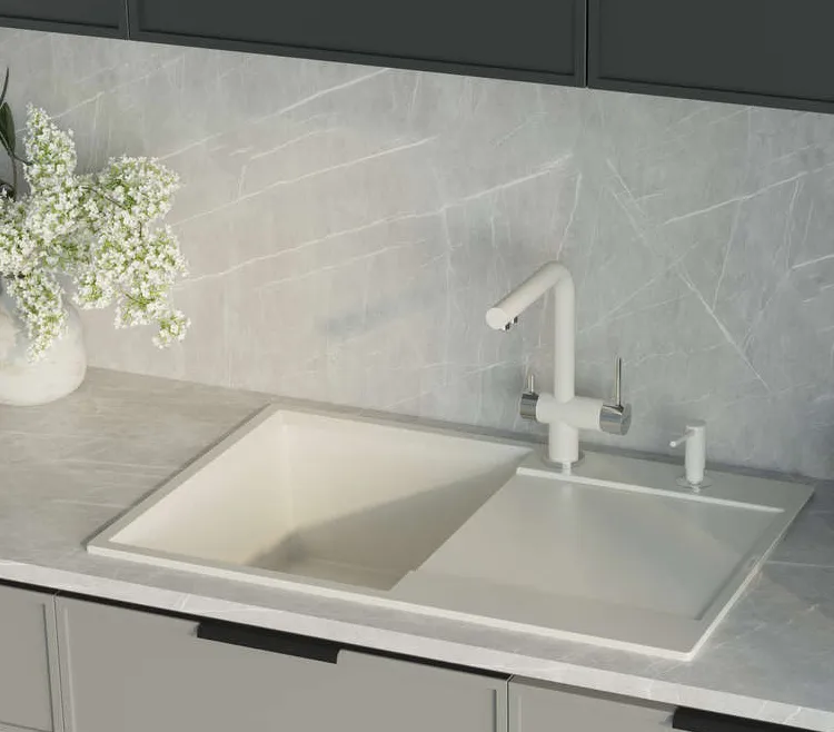 Детальное фото товара: Omoikiri Daisen 78T-GR, мойка, гранит, leningrad grey