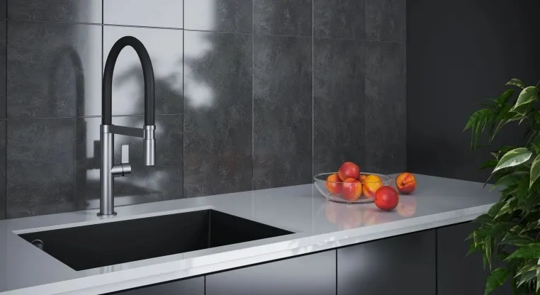 Детальное фото товара: KUCHENSTERN TURM-E, смеситель, нержавеющая сталь