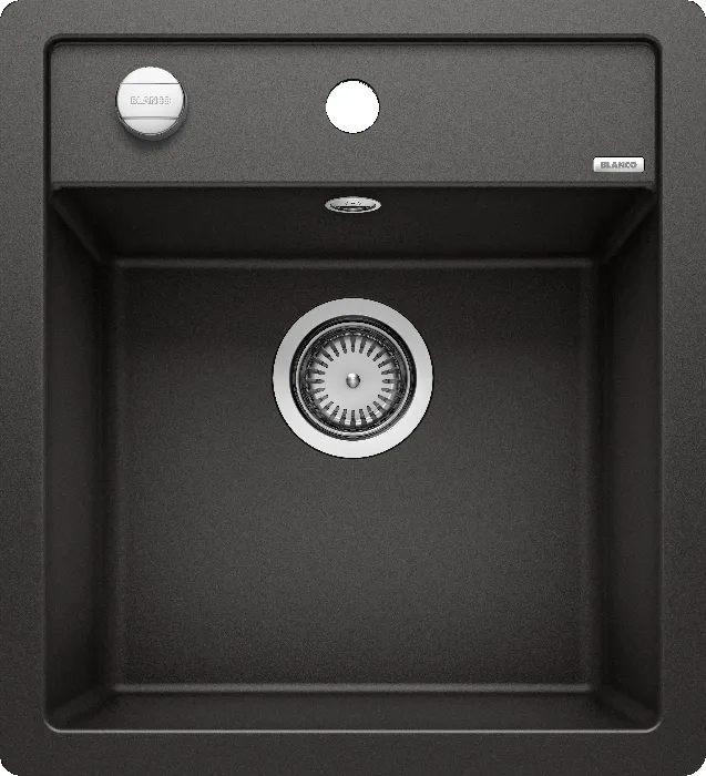 Детальное фото товара: Blanco Dalago 45-F, мойка, гранит, черный с клапаном-автоматом