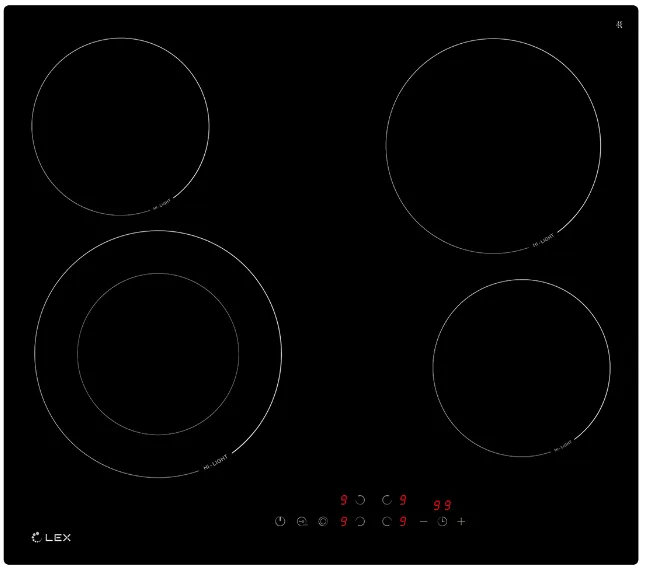 Фото товара: LEX EVH 6041 BL стеклокерамическая поверхность