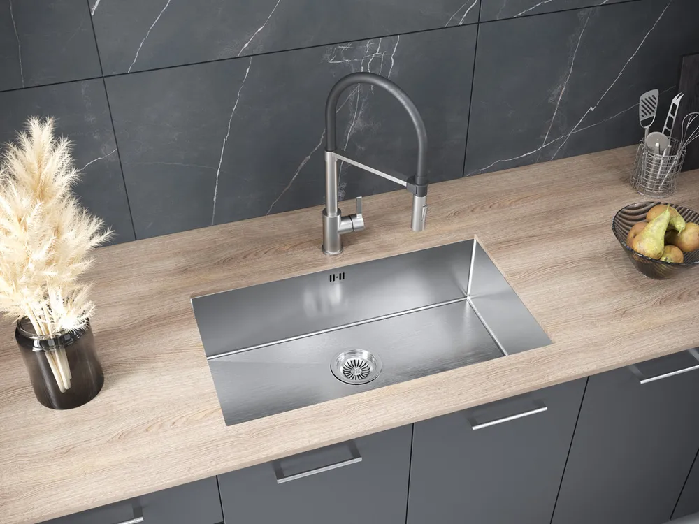 Детальное фото товара: Paulmark GERBERG 74 UNI, мойка, нержавеющая сталь брашированная