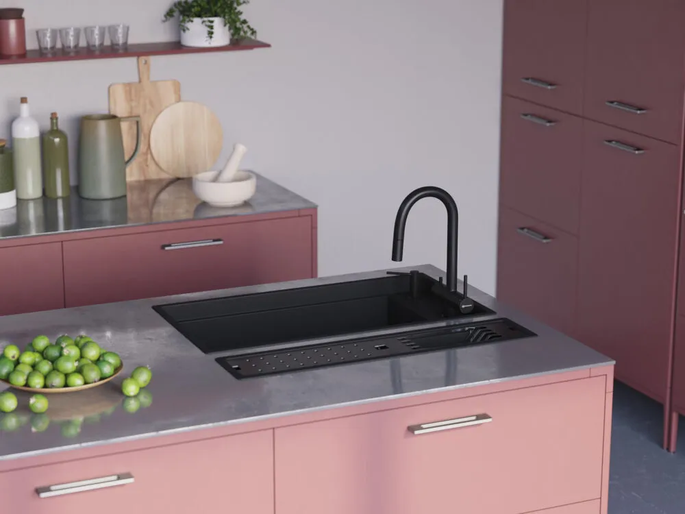 Детальное фото товара: Omoikiri Kinaru Pro 86-U/I GB, мойка, керамика, графит