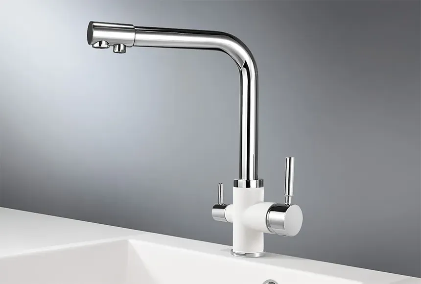 Детальное фото товара: GRANULA 3015 смеситель, гранит, хром/арктик (белый)