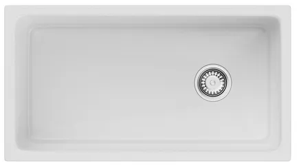 Детальное фото товара: Omoikiri Tokara 88-U/I-WH Glossy Side, мойка, керамика, белый глянцевый