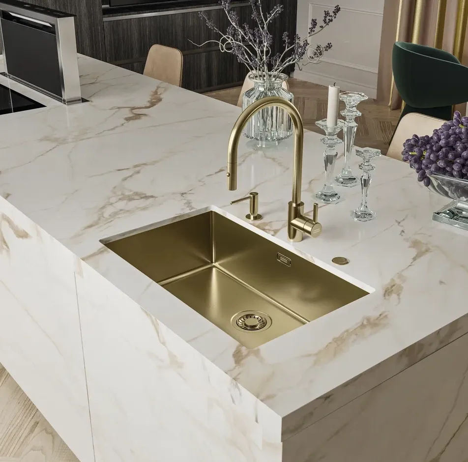 Детальное фото товара: Franke BXM 210/110-68 F-INOX, мойка, нержавеющая сталь, золото