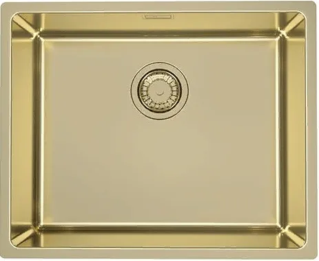 Фото товара: ALVEUS KOMBINO 50 MONARCH GOLD SAT-90, мойка, нерж. сталь, золото (в компл. с выпуском без сифона)