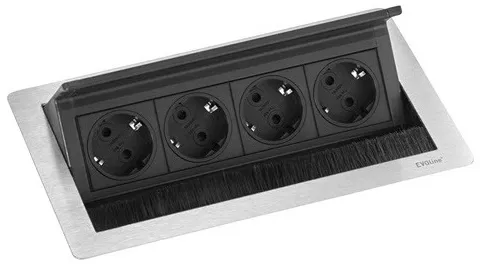 Фото товара: EVOLINE FlipTop Push M, 4 эл. розетки, нержавеющая сталь