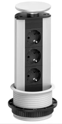 Фото товара: EVOLINE Port Standart, 3 эл. розетки, серебристый
