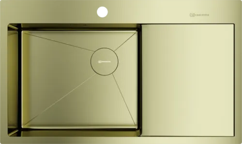 Фото товара: Omoikiri Akisame 86-LG-L Side , мойка, нержавеющая сталь/светлое золото, чаша слева