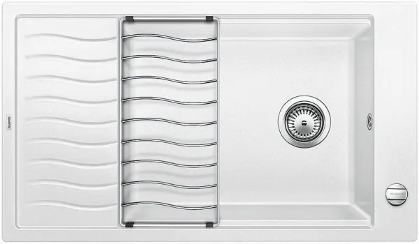 Фото товара: Blanco Elon XL 8S, мойка, гранит, белый с клапаном-автоматом