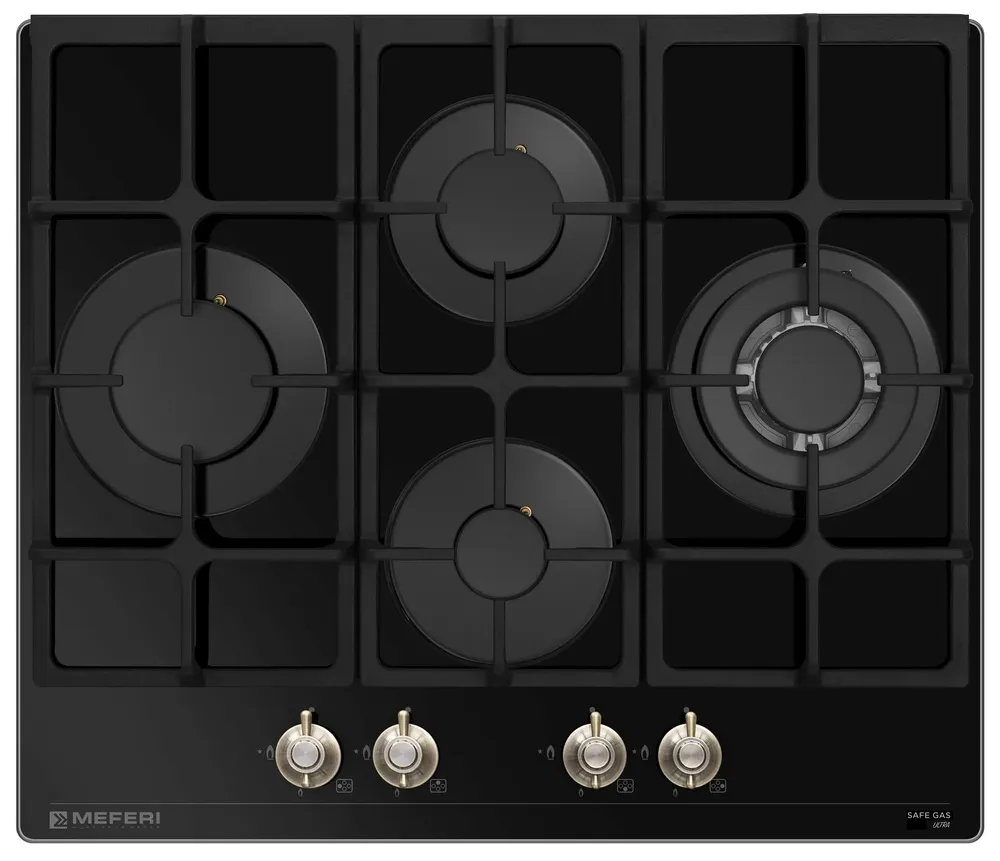 Детальное фото товара: MEFERI MGH604BK GLASS RETRO газовая поверхность