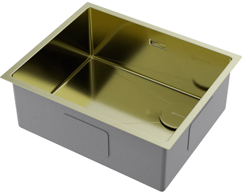 Детальное фото товара: Omoikiri Taki 54-U/IF-LG Side SF, мойка, нержавеющая сталь/светлое золото