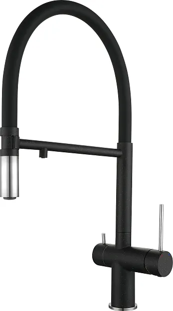 Фото товара: Rivelato ADRIA 1523517 nero/cromo, смеситель, гранит, черный/хром