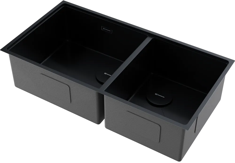 Детальное фото товара: Omoikiri Taki 85-2-LB-U/IF-GB Side, мойка, нержавеющая сталь/графит