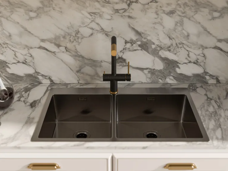 Детальное фото товара: Rivelato RINOX 8050 В2 PVD black, мойка, нержавеющая сталь, черный