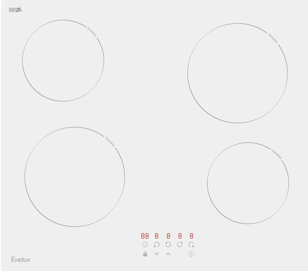 Детальное фото товара: Evelux HEV 640 W стеклокерамическая поверхность