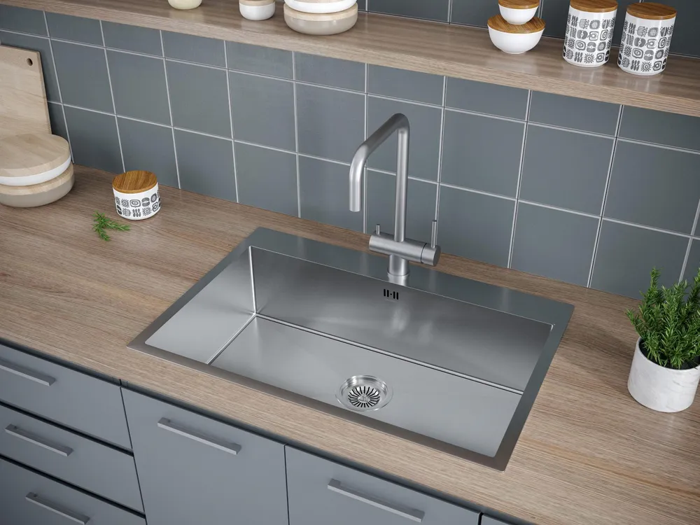 Детальное фото товара: Paulmark KRONER 75, мойка, нержавеющая сталь брашированная