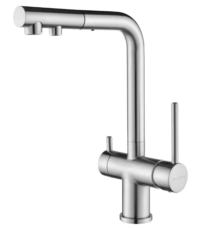 Фото товара: Paulmark SERPENTINE, смеситель, брашированная сталь