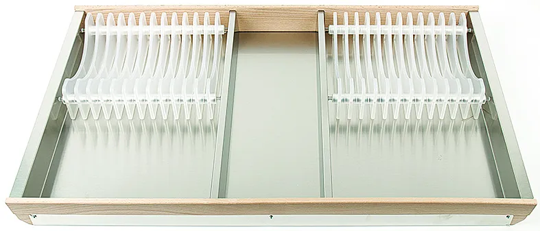 Фото товара: Tecnoinox лоток для сушки посуды Cassetto Dispensa Portapiatti 90 B50 Tandembox нерж.сталь+бук