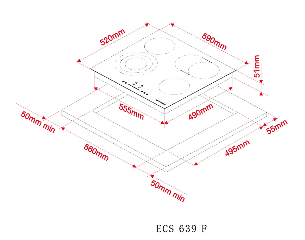 Детальное фото товара: Kuppersberg ECS 639 F стеклокерамическая поверхность